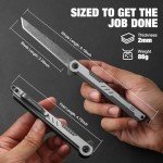 DRACHENADER Tanto Damascus pocket Knife Cool Knives for Men Handmade Damascus Tanto Folding Pocket Knife for Women, Slim Gentleman's Pocket Flip Knives Tactical Small EDC Knife, as Gift and Tool