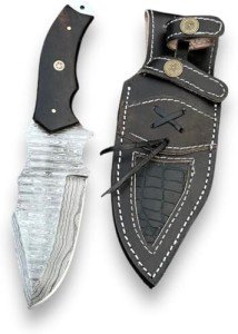Handmade Damascus Steel Blade Hunting Skinning Knife with sheath10 inch Fixed Blade Knives For Men1220