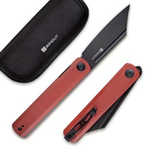 SENCUT Bronte Folding Pocket Knife with Front Flipper Opener, 3.38 Inch Blade Burgundy G10 Handle SA08D