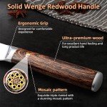 Ompusos Chef Knife 8 Inch, Super Sharp Pro Japanese Kitchen Knives, Damascus Chefs Knife VG-10 High Carbon Stainless Steel, Ergonomic Wooden Handle Cooking Knife, Gift Box for Family & Restaurant