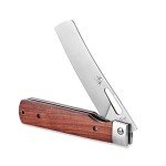 SENBON 440A Stainless Steel Super Sharp Japanese Pocket Folding Chef's Knife Peeling Utility Knife Natural Rosewood Handle Camping Travel Outdoor Portable Kitchen Knife