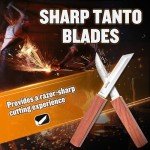 Huusk Camping Knife Fixed Blade 2 In 1 D2 Steel Japanese Samurai Knife for Men Bushcraft Knife for Outdoor Hiking Fishing