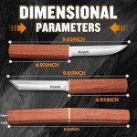Huusk Camping Knife Fixed Blade 2 In 1 D2 Steel Japanese Samurai Knife for Men Bushcraft Knife for Outdoor Hiking Fishing