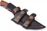 Best Merchants Knives Custom Handmade Hunting Knife Damascus Steel Survival Knife 8'' Overall Horn And Wood Handle With Sheath BM 003 Wood