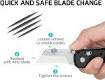 OKNIFE Otacle U1 Folding Pocket Utility Knife, Quick Change Box Cutter with Rail Lock, EDC Razor Knife with Pocket Clip for Office, Factory