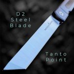Blue Titanium Higonokami Pocket Knife with D2 Steel Blade