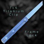 Blue Titanium Higonokami Pocket Knife with D2 Steel Blade