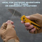 CJRB Hectare Folding Pocket Knife, 3.15" AR-RPM9 Powder Steel Blade G10 Handle Small EDC Knife With Pocket Clip for Men Women, Sharp Camping Survival Hiking Knives J1935 (Yellow)