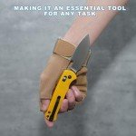CJRB Hectare Folding Pocket Knife, 3.15" AR-RPM9 Powder Steel Blade G10 Handle Small EDC Knife With Pocket Clip for Men Women, Sharp Camping Survival Hiking Knives J1935 (Yellow)
