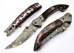 FZ-01 Handmade Damascus pocket knife for men | Folding knife with liner lock | Bushcraft knife for Fishing, Camping, Hiking | Damascus steel hunting knife | Camping Knife with Leather Sheath.