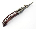 FZ-01 Handmade Damascus pocket knife for men | Folding knife with liner lock | Bushcraft knife for Fishing, Camping, Hiking | Damascus steel hunting knife | Camping Knife with Leather Sheath.