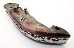 FZ-01 Handmade Damascus pocket knife for men | Folding knife with liner lock | Bushcraft knife for Fishing, Camping, Hiking | Damascus steel hunting knife | Camping Knife with Leather Sheath.