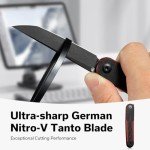 CIVIVI KwaiQ Pocket Knife, Folding Knife with Inline Flipper for EDC, 2.97" Nitro-V Tanto Blade Two-tone G10 Handle for Women Men C23015-1
