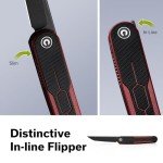 CIVIVI KwaiQ Pocket Knife, Folding Knife with Inline Flipper for EDC, 2.97" Nitro-V Tanto Blade Two-tone G10 Handle for Women Men C23015-1