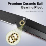 CIVIVI KwaiQ Pocket Knife, Folding Knife with Inline Flipper for EDC, 2.97" Nitro-V Tanto Blade Two-tone G10 Handle for Women Men C23015-1