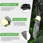 Best.Buy.Damascus1 Ultimate Folding Knife Black Buffalo Horn Pocket Knife Compact, Damascus Knife - Ideal knife for Outdoor, Survival, Hunting, Camping Knives & Everyday Use Knife Set
