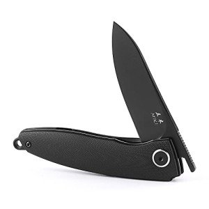 Miki Camping Pocket Folding Japanese Knife for EDC, 2.72" Blade Small Knife, Handle with Black PVD Steel and G10, w/ D2 Black PVD Steel Blade, Camping Outdoor for Everyday Carry