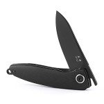Miki Camping Pocket Folding Japanese Knife for EDC, 2.72" Blade Small Knife, Handle with Black PVD Steel and G10, w/ D2 Black PVD Steel Blade, Camping Outdoor for Everyday Carry
