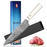 Gutoky 8 Inch Damascus Chef Knife - Professional Japanese Chef's Knife 67 Layers Japanese VG-10 Damascus High Carbon Stainless Ultra-Sharp Kitchen Knife with Sheath