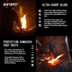 Gutoky 8 Inch Damascus Chef Knife - Professional Japanese Chef's Knife 67 Layers Japanese VG-10 Damascus High Carbon Stainless Ultra-Sharp Kitchen Knife with Sheath