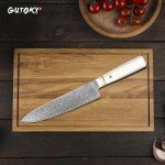 Gutoky 8 Inch Damascus Chef Knife - Professional Japanese Chef's Knife 67 Layers Japanese VG-10 Damascus High Carbon Stainless Ultra-Sharp Kitchen Knife with Sheath