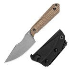 Kizer Mini Harpoon Fixed Blade Knife with Sheath, 3V Blade Hunting Knife with Micarta Handle, Camping Fixed Blade Small EDC Knife for Hiking, Survival 1040SM1