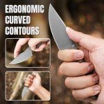 Kizer Mini Harpoon Fixed Blade Knife with Sheath, 3V Blade Hunting Knife with Micarta Handle, Camping Fixed Blade Small EDC Knife for Hiking, Survival 1040SM1