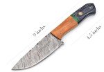 Damascus Knives Custom Handmade Hunting Knife- Best Damascus Steel Blade Skinning Knife- Fixed Blade Hunting Knife With Leather Sheath Belt Loop (Black Handle 9" Knife)