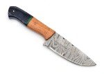 Damascus Knives Custom Handmade Hunting Knife- Best Damascus Steel Blade Skinning Knife- Fixed Blade Hunting Knife With Leather Sheath Belt Loop (Black Handle 9" Knife)
