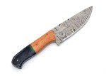 Damascus Knives Custom Handmade Hunting Knife- Best Damascus Steel Blade Skinning Knife- Fixed Blade Hunting Knife With Leather Sheath Belt Loop (Black Handle 9" Knife)