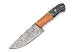 Damascus Knives Custom Handmade Hunting Knife- Best Damascus Steel Blade Skinning Knife- Fixed Blade Hunting Knife With Leather Sheath Belt Loop (Black Handle 9" Knife)