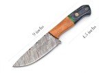 Damascus Knives Custom Handmade Hunting Knife- Best Damascus Steel Blade Skinning Knife- Fixed Blade Hunting Knife With Leather Sheath Belt Loop (Black Handle 9" Knife)