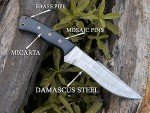 HMC Handmade, Damascus Steel Knife, Fixed Blade Hunting Knives, Full Tang Deer Hunting Knife, Bush Craft Knife, Survival Knife, Tactical Knife for Men, Scout Carry Knife, Razor Sharp Custom Bowie knives, Bowie Knife with Scout Carry Sheath, Outdoor Knife with Micarta Handle for Firm Grip, Non Slip handle (Damascus)