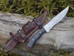 HMC Handmade, Damascus Steel Knife, Fixed Blade Hunting Knives, Full Tang Deer Hunting Knife, Bush Craft Knife, Survival Knife, Tactical Knife for Men, Scout Carry Knife, Razor Sharp Custom Bowie knives, Bowie Knife with Scout Carry Sheath, Outdoor Knife with Micarta Handle for Firm Grip, Non Slip handle (Damascus)
