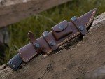 HMC Handmade, Damascus Steel Knife, Fixed Blade Hunting Knives, Full Tang Deer Hunting Knife, Bush Craft Knife, Survival Knife, Tactical Knife for Men, Scout Carry Knife, Razor Sharp Custom Bowie knives, Bowie Knife with Scout Carry Sheath, Outdoor Knife with Micarta Handle for Firm Grip, Non Slip handle (Damascus)