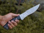 HMC Handmade, Damascus Steel Knife, Fixed Blade Hunting Knives, Full Tang Deer Hunting Knife, Bush Craft Knife, Survival Knife, Tactical Knife for Men, Scout Carry Knife, Razor Sharp Custom Bowie knives, Bowie Knife with Scout Carry Sheath, Outdoor Knife with Micarta Handle for Firm Grip, Non Slip handle (Damascus)