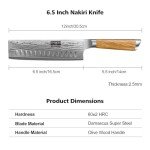 HOSHANHO Damascus Nakiri Knife 6.5 Inch, Super Sharp Damascus VG-10 Japanese Kitchen Knife, Cleaver and Vegetable Knife with Ergonomic Olive Wood Handle