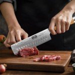 HOSHANHO Damascus Nakiri Knife 6.5 Inch, Super Sharp Damascus VG-10 Japanese Kitchen Knife, Cleaver and Vegetable Knife with Ergonomic Olive Wood Handle