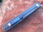 Higonokami Pocket Folding Knife, Titanium Handle, Japanese Style Top Flipper, D2 Steel Tanto Blade, Includes Sheath (Kyoko Blue Steel)