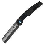 Miki Handmade Damascus Steel Japanese Razor Pocket Folding Knife,Sharp Razor (Carbon Fiber Handle)