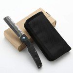 Miki Handmade Damascus Steel Japanese Razor Pocket Folding Knife,Sharp Razor (Carbon Fiber Handle)