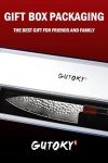 Gutoky 8 Inch Japanese Damascus Chef Knife, VG-10 67 Layers with Natural Hammered Pattern Kitchen Knives, Professional Rosewood Full Tang Handle