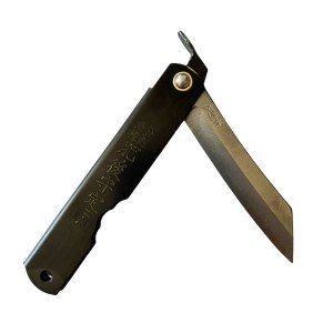 Black Japanese Higonokami Folding Knife, SK Steel 100mm