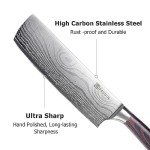 PAUDIN Nakiri Knife - 7" Razor Sharp Meat Cleaver and Vegetable Kitchen Knife, High Carbon Stainless Steel, Multipurpose Asian Chef Knife for Home and Kitchen with Ergonomic Handle