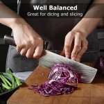 PAUDIN Nakiri Knife - 7" Razor Sharp Meat Cleaver and Vegetable Kitchen Knife, High Carbon Stainless Steel, Multipurpose Asian Chef Knife for Home and Kitchen with Ergonomic Handle
