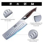 HOSHANHO 7 Inch Nakiri Knife, Japanese AUS-10 High Carbon Stainless Steel Chef Knife, Multipurpose Meat Vegetable Sharp Kitchen Knife with Ergonomic Pakkawood Handle