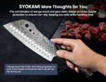 SYOKAMI🎁3-in-1 Kitchen Knife with Herb Stripper, 7" Asian Knife Combined with Chef Knife, Santoku, Nakiri for All-Around Food Preparation, Slicing, Chopping, Dicing, Mincing, Valentine's Day Gifts