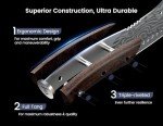 SYOKAMI🎁3-in-1 Kitchen Knife with Herb Stripper, 7" Asian Knife Combined with Chef Knife, Santoku, Nakiri for All-Around Food Preparation, Slicing, Chopping, Dicing, Mincing, Valentine's Day Gifts