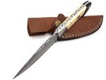 Tommi Custom Handmade Damascus Hunting Knife Fixed Blade Knive With Leather Sheath 14102