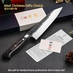 kanngou Chef Knife, Japanese Black Forged Knife Kitchen Knife with High Carbon Stainless Steel and Full Tang Pakkawood Handle, Christmas Gift with Premium Box (8.27 Inch Kiritsuke Knife)